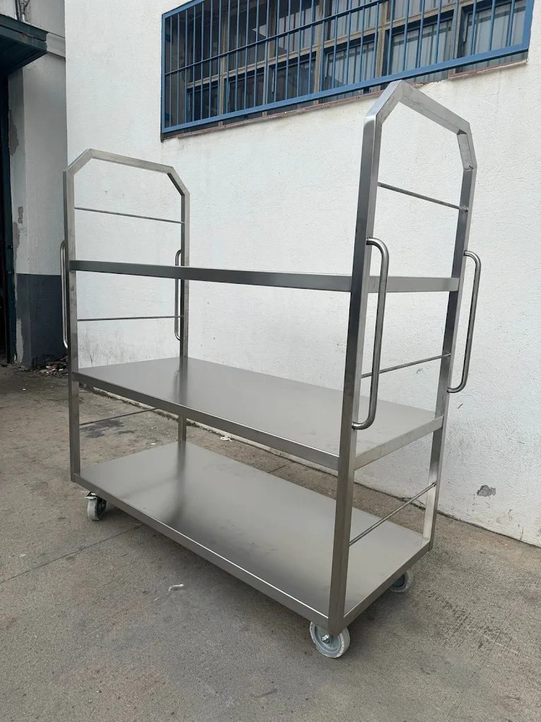 Carro de transporte de acero inoxidable